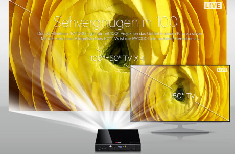 LG PA1000T Mini Beamer mit 1000 ANSI-Lumen und WXGA Auflösung