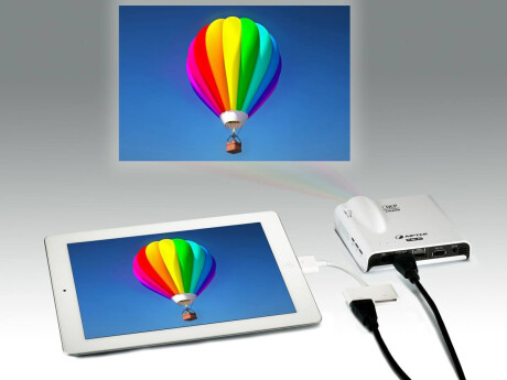 Aiptek PocketCinema A100W Mini Beamer mit 120 ANSI-Lumen und WVGA