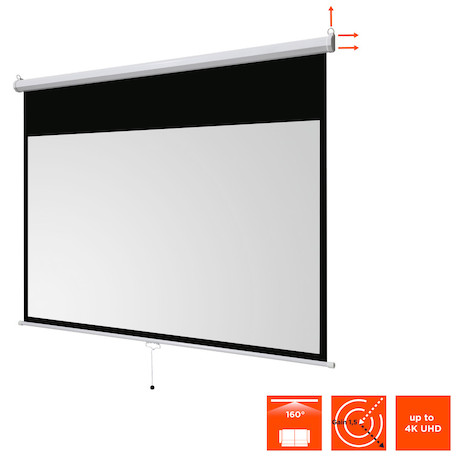 celexon basic line Rolloleinwand 240 x 135cm,Leinwand Format 16:9, Heimkino Leinwand, Beamerleinwand