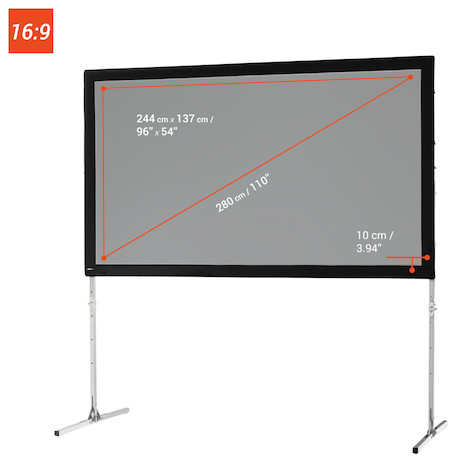 celexon Faltrahmen Leinwand Mobil Expert 244 x 137cm, Rückprojektion - Demoleinwand