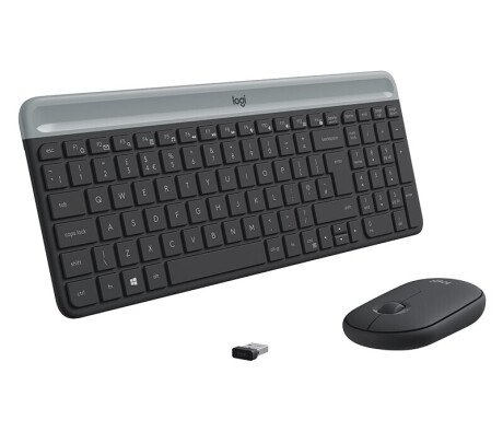 Logitech MK470 Slim Combo Set - Tastatur und Maus - kabellos - grau