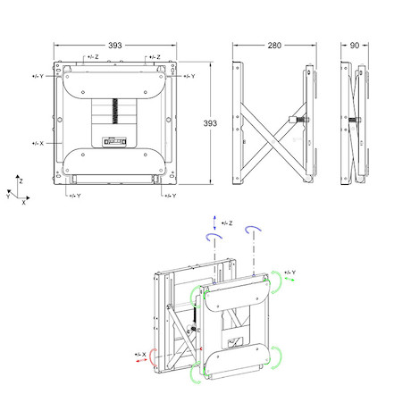 Hagor VWH-1 Small Videowall-Halterung - 32"-40", 200x200, 25kg