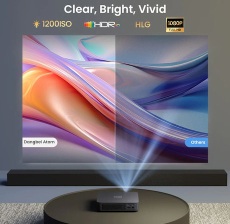 Dangbei Atom Mobiler Laser Beamer mit Google TV™, Full HD und 1.200 ISO-Lumen