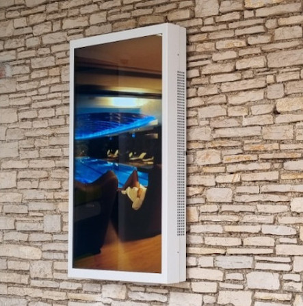 HI-ND Outdoor Displaygehäuse für LG 55XE4F, weiß