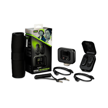 Shure MOVEMIC TWO RECEIVER KIT Set mit zwei Funk-Ansteckmikrofonen und Empfänger