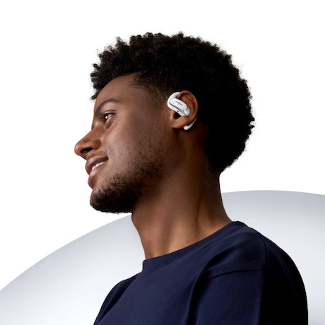 SHOKZ OpenFit Air Open-Ear-Design Bluetooth Kopfhörer mit 28 Stunden Wiedergabezeit | Farbe: Weiß