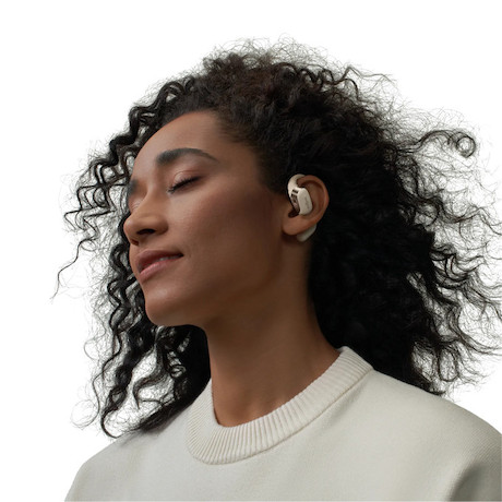 SHOKZ OpenFit Open-Ear-Design Bluetooth Kopfhörer mit 28 Stunden Wiedergabezeit | Farbe: Beige