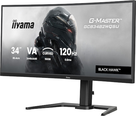 iiyama G-MASTER GCB3482WQSU-B1 34" Gaming Curved Monitor mit 120Hz Bildwiederholfrequenz & 0.6 ms Re