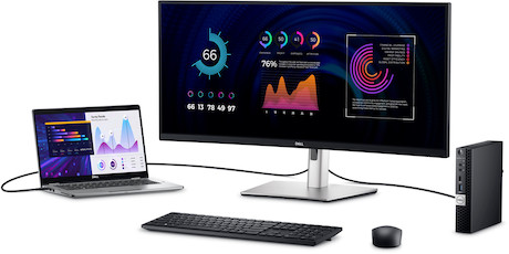 Dell P3424WE 34" WQHD geschwungener USB-C-Hub-Monitor für das Büro oder Home-Office