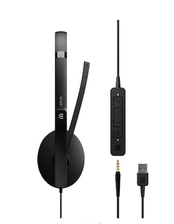 EPOS ADAPT 165 USB II - kabelgebundenes Dual Headset mit USB-A + Klinkenstecker 3,5 mm