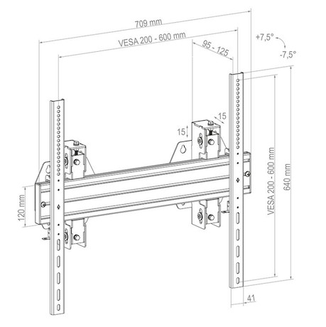 Hagor WH Synchron HD 55 – 75″ Schwerlast-Wandhalterung