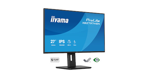 iiyama ProLite XB2797HSN-B1 27″Full-HD-Monitor mit USB-C-Docking und LAN-Anschluss