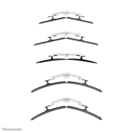 Neomounts Next One SL Desk Mount double display sliding VESA topfix clamp/grommet