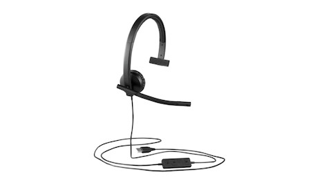 Logitech H570e Kabelgebundenes Mono Headset mit USB-A Kabel