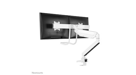 Neomounts NM-D775DXWHITE Monitorarm 10-32" - Gasfeder - Topfix - 180°-Stopp - Klemme/Durchführung -