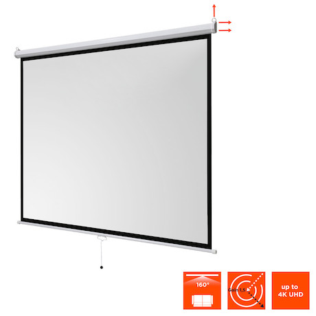 celexon basic line Rolloleinwand 200 x 200cm,Leinwand Format 1:1 , Heimkino Leinwand, Beamerleinwand