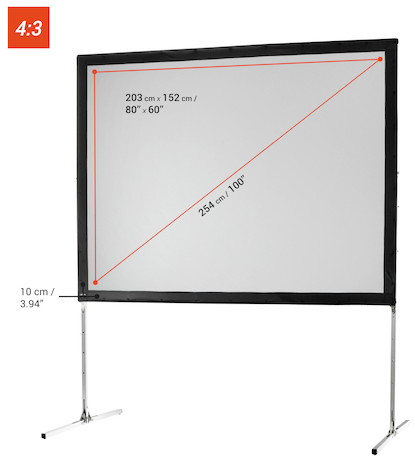 celexon Faltrahmen Leinwand Mobil Expert 203 x 152cm, Frontprojektion - Demoleinwand