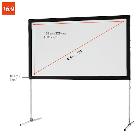 celexon Faltrahmen Leinwand Mobil Expert 406 x 228cm, Frontprojektion - Demoleinwand