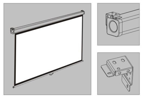 Optoma DS-9084PMG+ Rollo Leinwand, 186 x 104.5 16:9, mattweiss