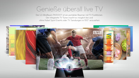 LG PA1000T Mini Beamer mit 1000 ANSI-Lumen und WXGA Auflösung