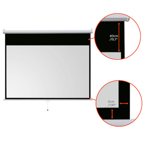 celexon basic line Rolloleinwand 200 x 113cm,Leinwand Format 16:9 , Heimkino Leinwand, Beamerleinwan