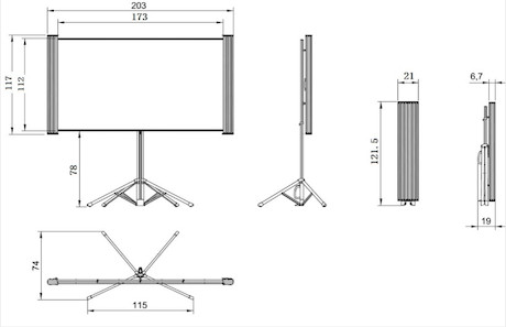 celexon Dual-Format Stativleinwand Mobil Expert 4:3/16:10 - 172 x 108cm 80"