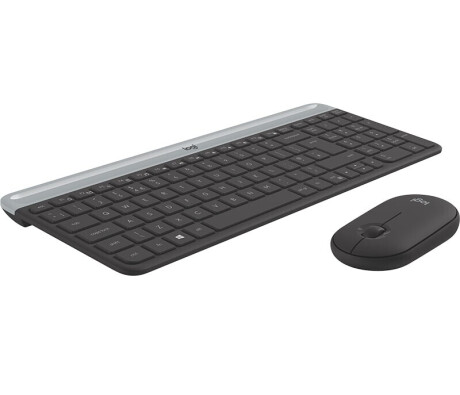 Logitech MK470 Slim Combo Set - Tastatur und Maus - kabellos - grau