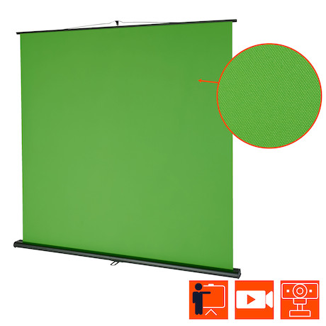 celexon 98" Mobile Chroma Key Green Screen 150 x 200 cm für Zoom-Calls, Tiktok Content & Streaming