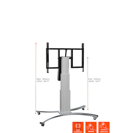 celexon Expert elektrisch höhenverstellbarer Display-Rollwagen Adjust-V4275S mit Kippfunktion - 70cm
