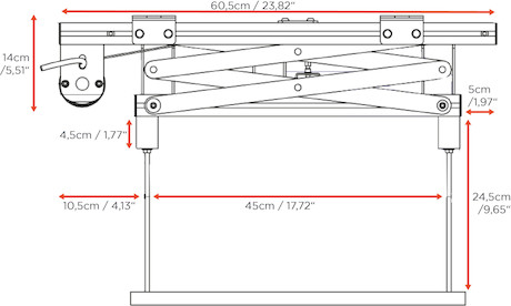 celexon Beamer Deckenlift PL400 HC Plus - max. ausfahrbar bis 54 cm - 25kg Traglast - Demo