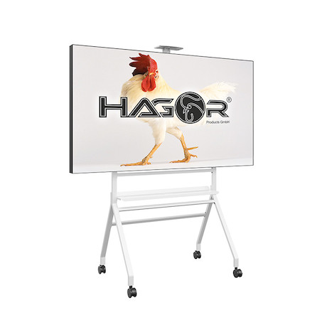 Hagor mobiles Standsystem BrackIT® Scandio in weiß für ein 55-86" Display