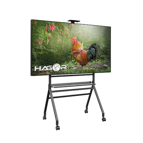 Hagor mobiles Standsystem BrackIT® Scandio in schwarz für ein 55-86" Display