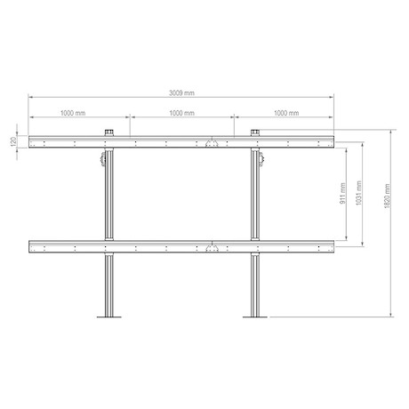 Hagor LED-SBW Avocor AVX1320 135″ Standsystem zur Boden-Wand Montage passend für Avocor AVX1320