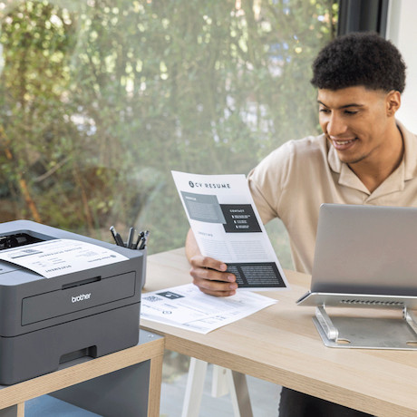 Brother HL-L2445DW kompakter Laserdrucker schwarz weiß mit WLAN/LAN und Duplexdruck
