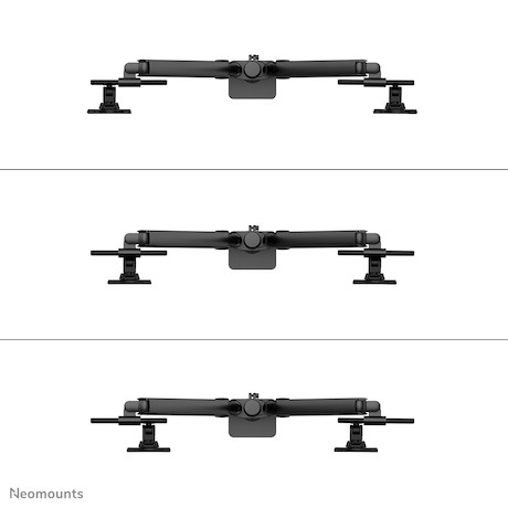 Neomounts Next One SL Desk Mount double display sliding VESA topfix clamp/grommet