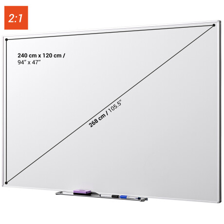 celexon Whiteboard Projektions-Schreibtafel Professional 240 x 120 cm