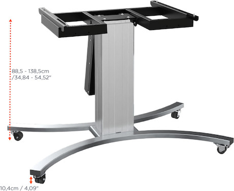 celexon Expert elektrisch höhenverstellbarer Display-Rollwagen Adjust-V4286S mit Kippfunktion - 50cm