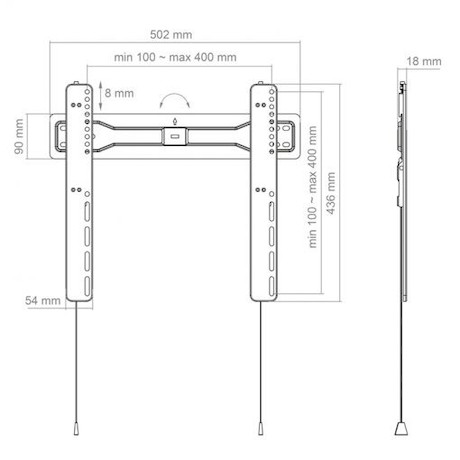 Hagor BL Superslim 400 - starre Wandhalterung - 32-55" | max. VESA 400x400 | Traglast 35kg