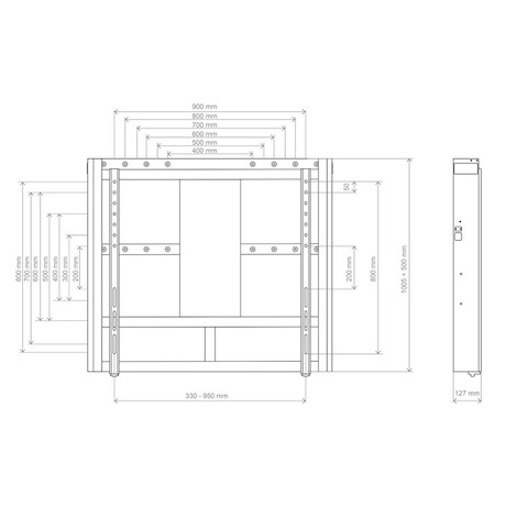 Hagor WH Moto 80 - motorisch höhenverstellbare Wandhalterung - 84-110" | max. VESA 900x800 | Traglas