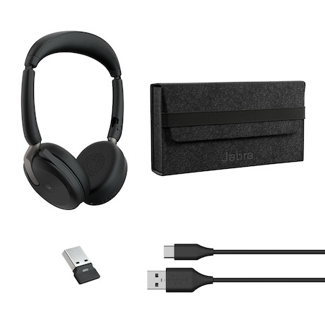 Jabra Evolve2 65 Flex Link380a UC Stereo – schnurloses Stereo Headset mit USB-A - zertifiziert für