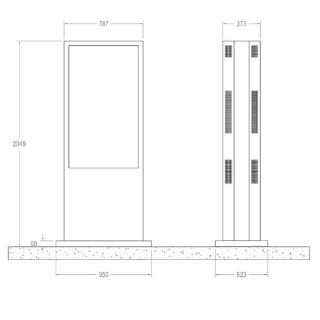 Hagor ScreenOut Pro-OH55 Back-to-Back Outdoorstele für Samsung OH55-Serien