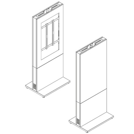 Hagor HP Kiosk 46″ FS Indoorstele zur freien Aufstellung | Einzelhalterung | Portrait-Format | für B