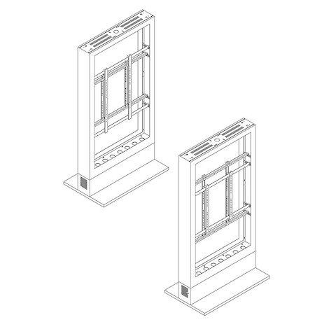 Hagor HP Kiosk 75" FS – B2B Indoorstele für zwei Bildschirme, Back-to-Back | Portrait-Format | Bilds