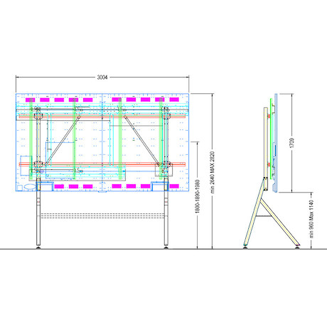 Hagor freistehendes LED-Standsystem passend für LG LAEC 136" GN2