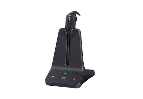 Yealink WH63 E2 konvertierbares schnurloses Mono DECT-Headset | mit Basisstation | zertifiziert für