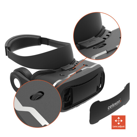 celexon VR 3D Virtual Reality Brille VRG3 - für 3,5”-5,7” - inkl. Headset