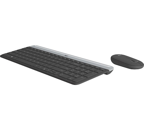 Logitech MK470 Slim Combo Set - Tastatur und Maus - kabellos - grau