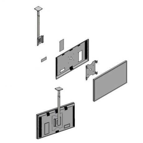Hagor PLD Samsung OM55N Cover - höhenverstellbare Deckenhalterung für Samsung OM55N mit Rückverkleid