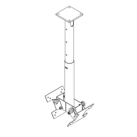 Hagor HA DH Duo S - Deckenhalterung Back-to-Back für Bildschirme - 32-50" | max. VESA 2x400x400 | Lä