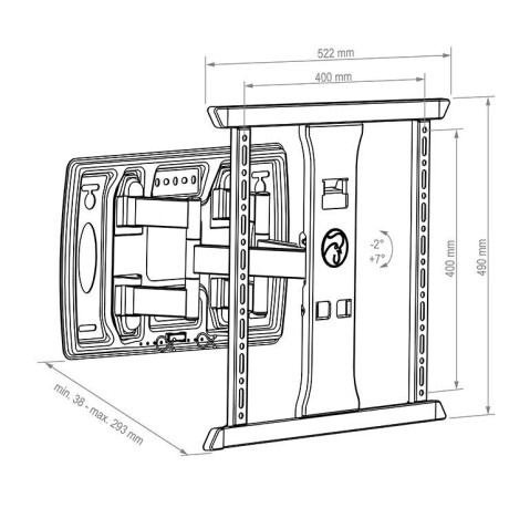 Hagor BrackIT TnT - ultraflache, neig- und schwenkbare Wandhalterung | 40 bis 65" | max. VESA 400x40